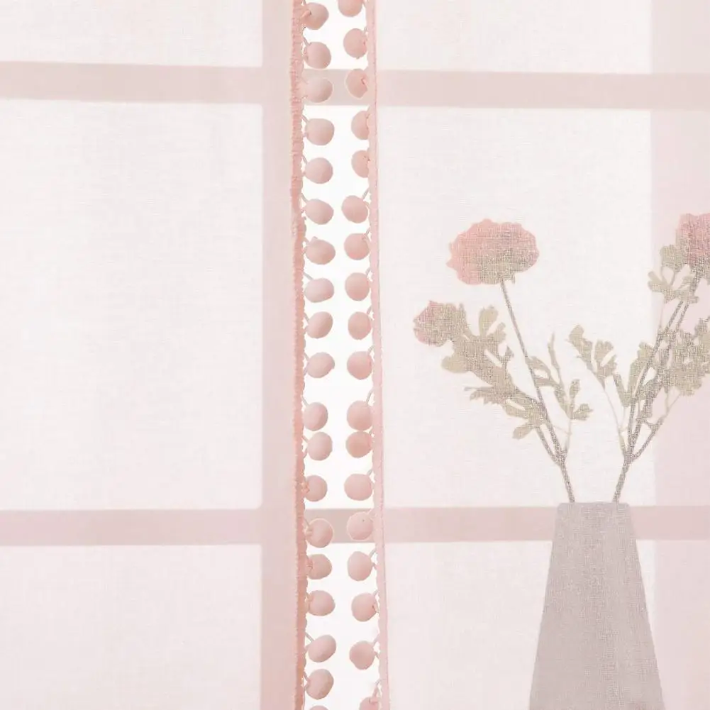 

Sheer Curtains Semi-sheer Light Filtering Polyester Window Sheer Rustic Drapes for Living Room