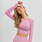 Дышащий Топ для йоги, спортивный топ для фитнеса, Женский жаккардовый топ в мелкую точку, бесшовная спортивная рубашка для женщин, Быстросохнущий Топ Deportivo Mujer