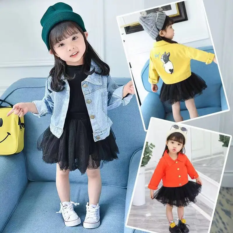 Детская джинсовая куртка с воротником на весну/осень | одежда и обувь