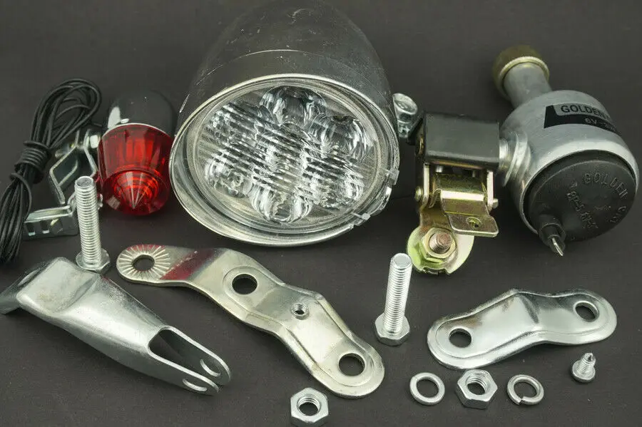 Головной фонарь генератора трения 6V 3W для велосипедов моторизованный велосипед |