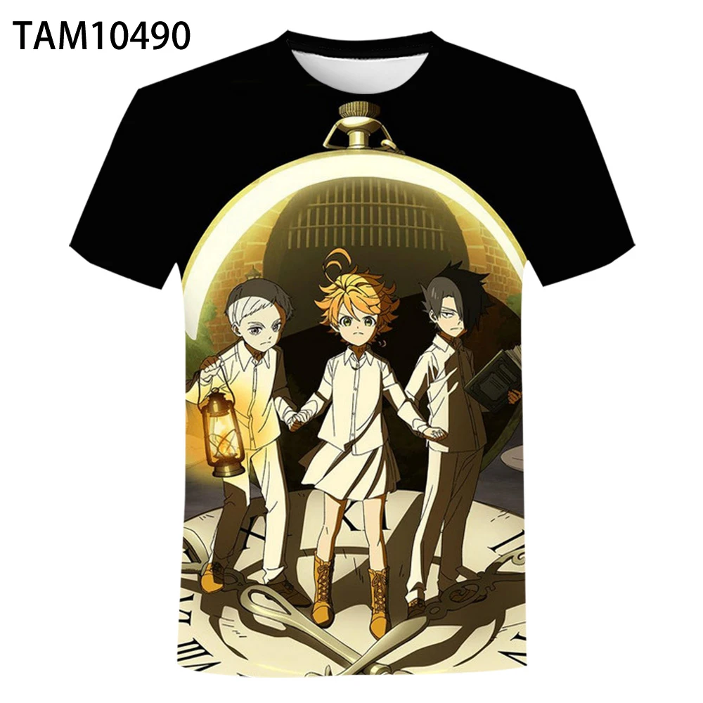 

SONSPEE The Promised Neverland 3D Anime Short Sleeve T-shirt Summer Casual Women Clothing Streetwear Funny Men T Shirt Tees Tops