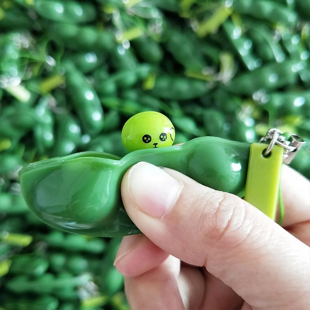 3 шт. бесконечное сжимайте Edamame фасоль горох выражение брелок Подвеска орнамент