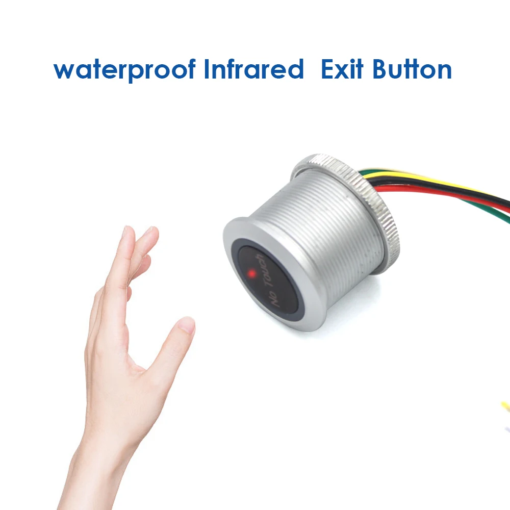 No Touch Release button 304 Stainless Steel IP68 Waterproof Infrared Sensor Exit Button Switch for Access Control Door Opener |