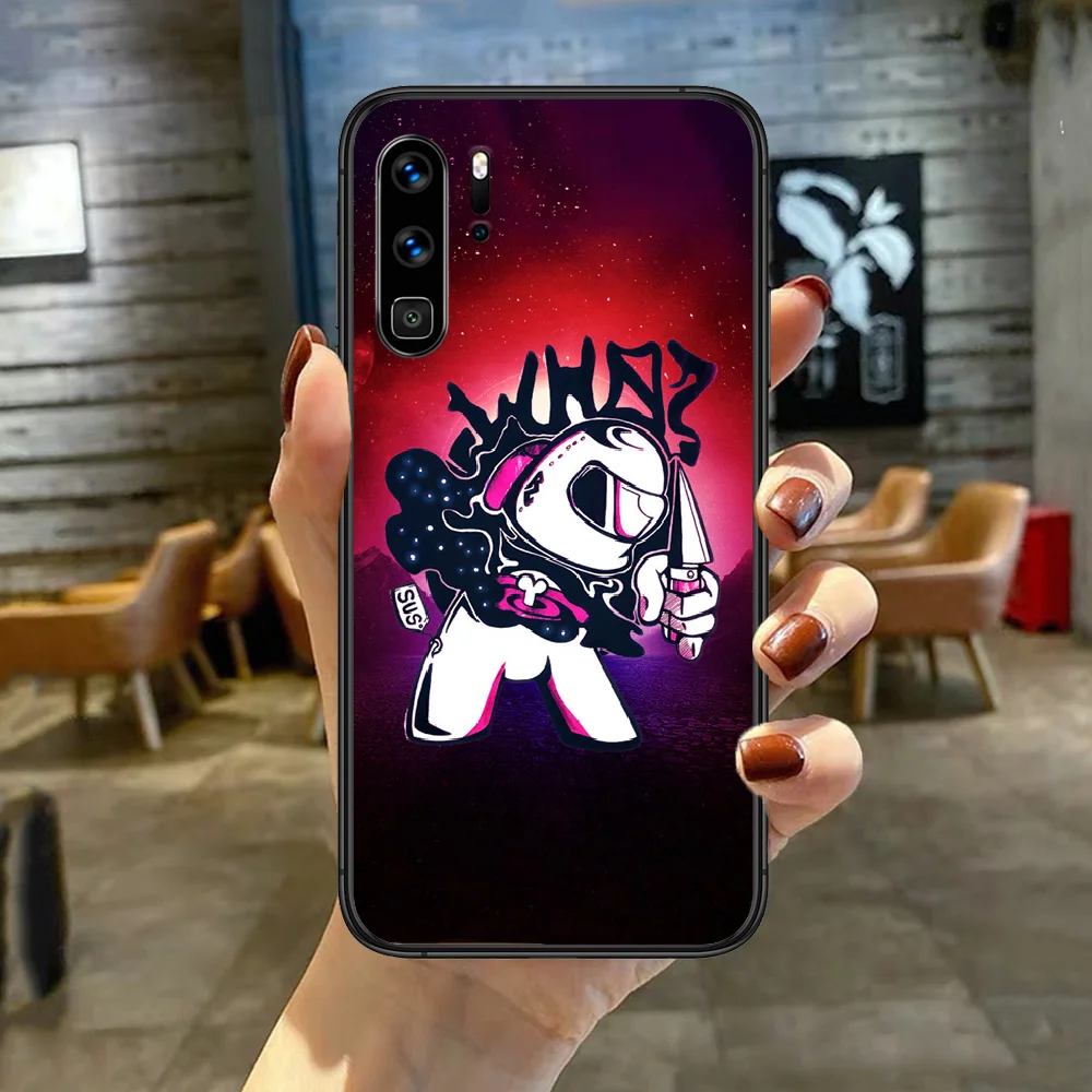 

Hot Game Among us Phone Case Cover For Huawei P Mate Smart 10 20 30 40 Lite Z 2019 Pro Black black Coque Soft Shell Tpu Etui 3D