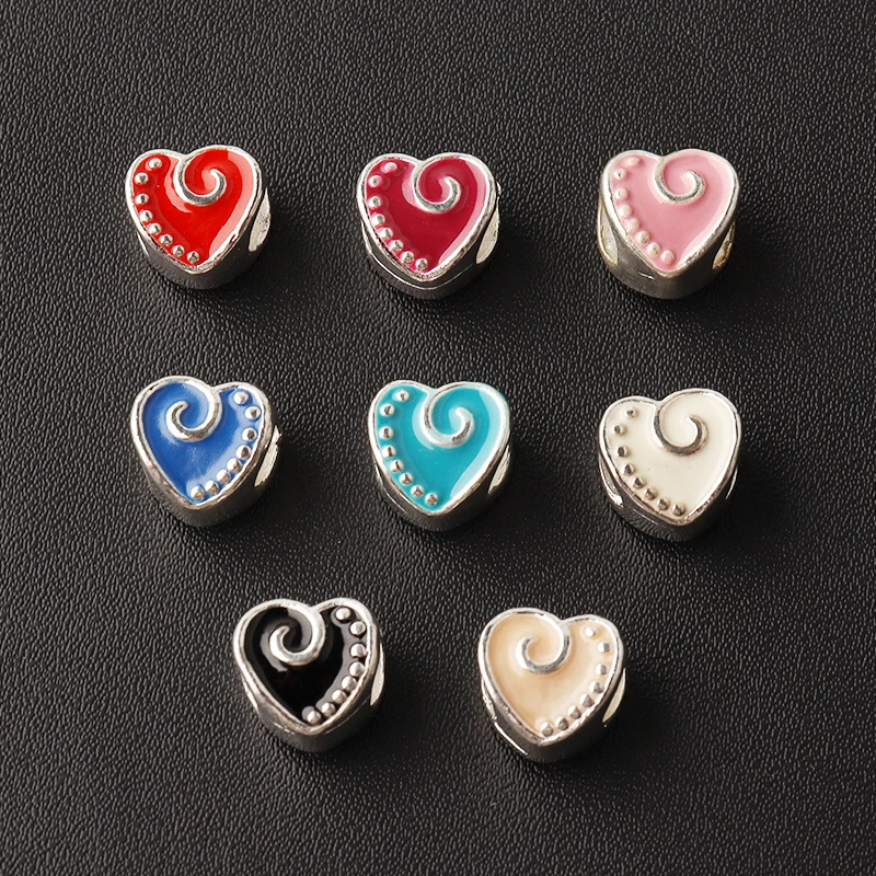 

10pcs Alloy Glazed Peach Shape 10.5x8.5mm with 4.5mm Big Hole Bead For DIY Jewelry Making Pendant&Bracelet Accessories