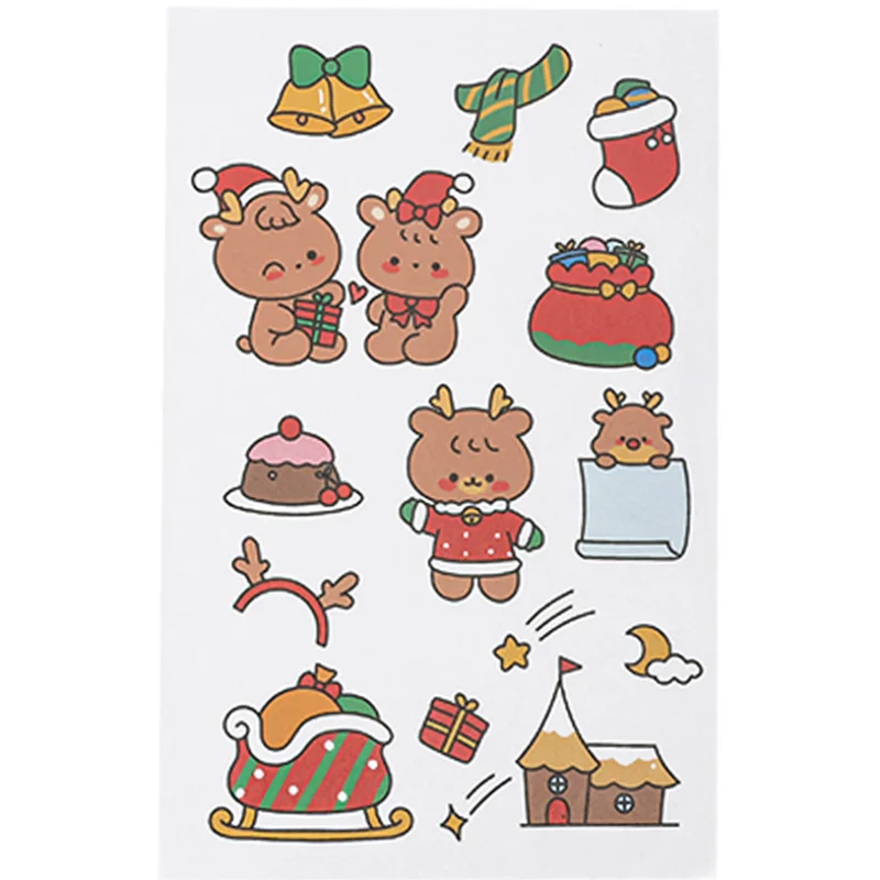 

Christmas Stickers Hand Accounts And Paper Stickers Diary Material Cartoon Santa Claus Decoration Student Stickers 6 Pieces