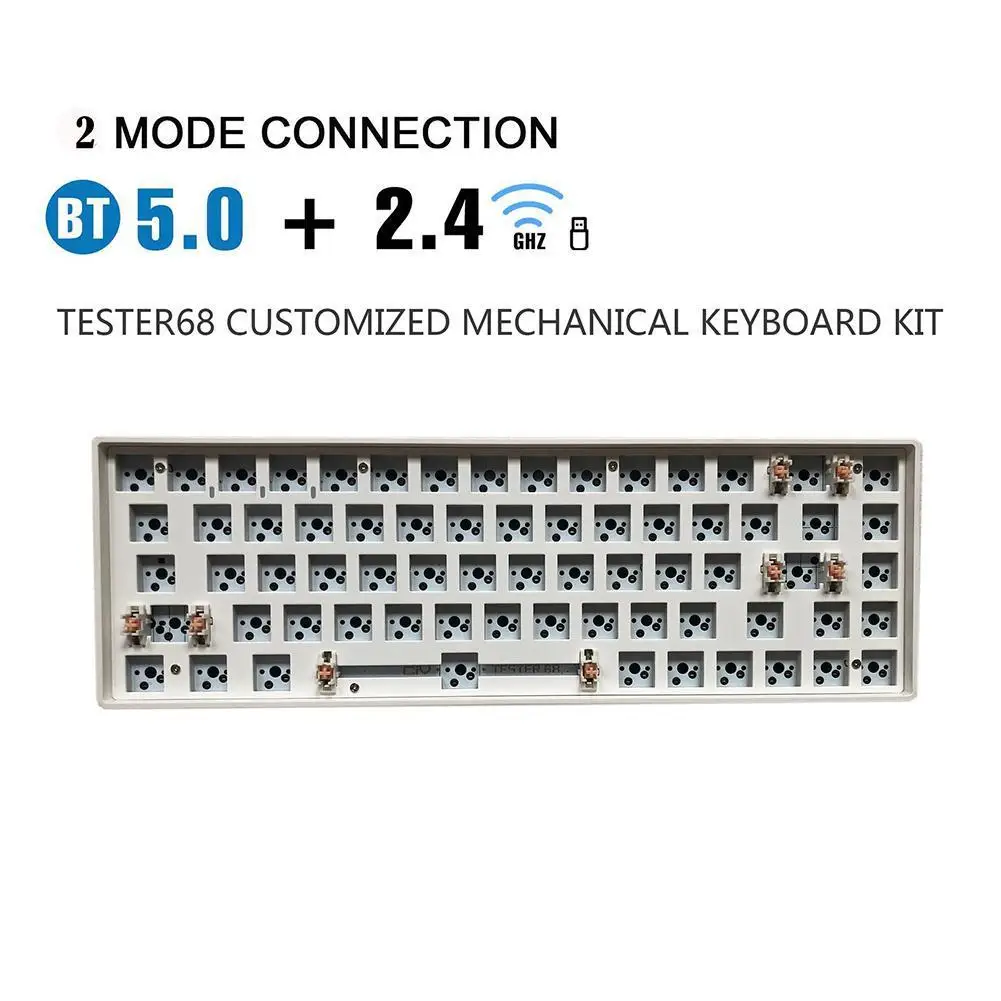 

Двойной режим Bluetooth 5,0 + беспроводная механическая клавиатура 2,4G комплект ключей 68 тестер вала базового вала высокое качество Bluetooth