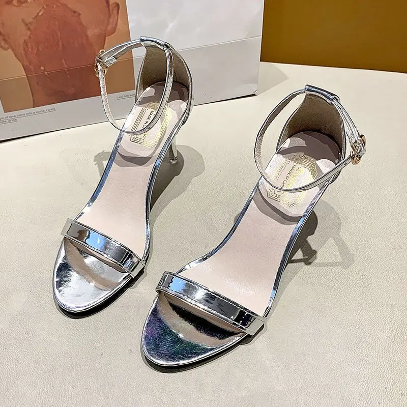 

Womens High-heeled Sandals Summer Shoes Slippers Outdoor Fashion Gold Silver Stiletto Hollow High Heels Gladiator Shoes Sandals