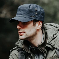 2021mens military cap outdoor sunscreen flat cap women casual breathable four seasons military hat solid color adjustable hats