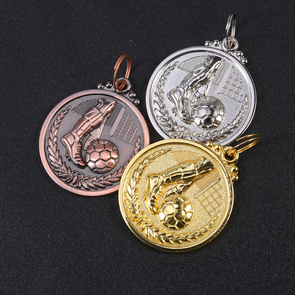 

10pcs Football Medal Award General Sports Medal Gold Silver Bronze Medal for Sports Academics or Soccer Competition
