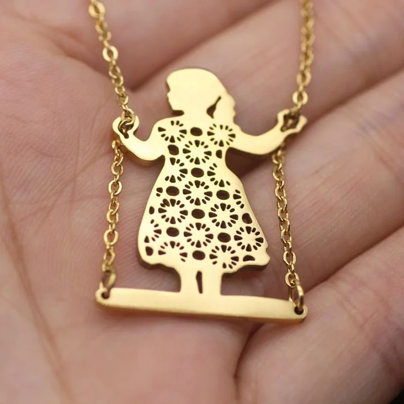 2018 Новый Дизайн Алиса в стране чудес геометрическое ожерелье женское медное