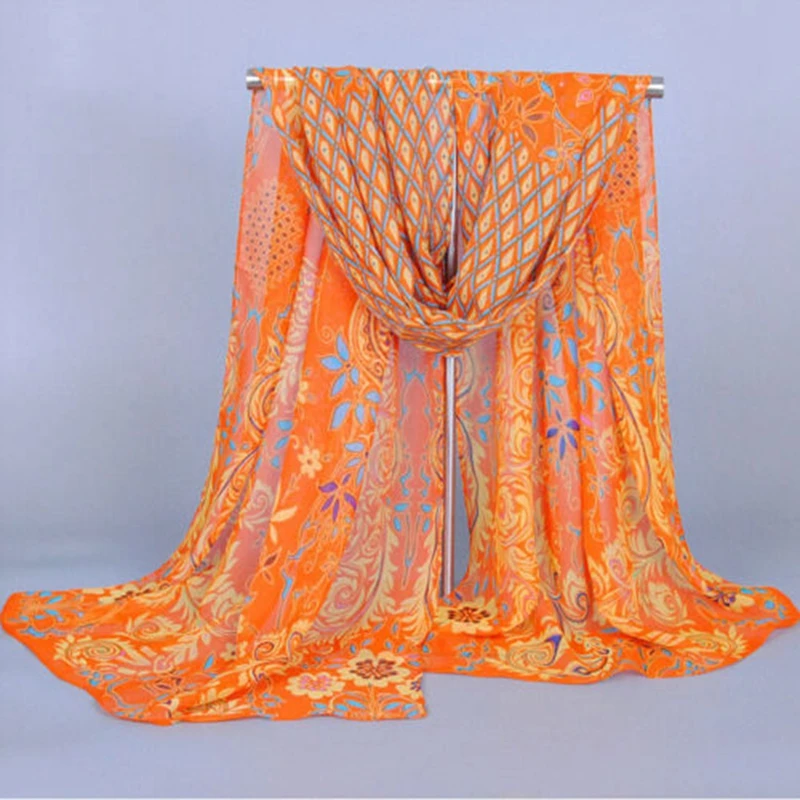 Женский шифоновый цветочный шарф в стиле бохо мягкая длинная шаль с перьями 2019 |