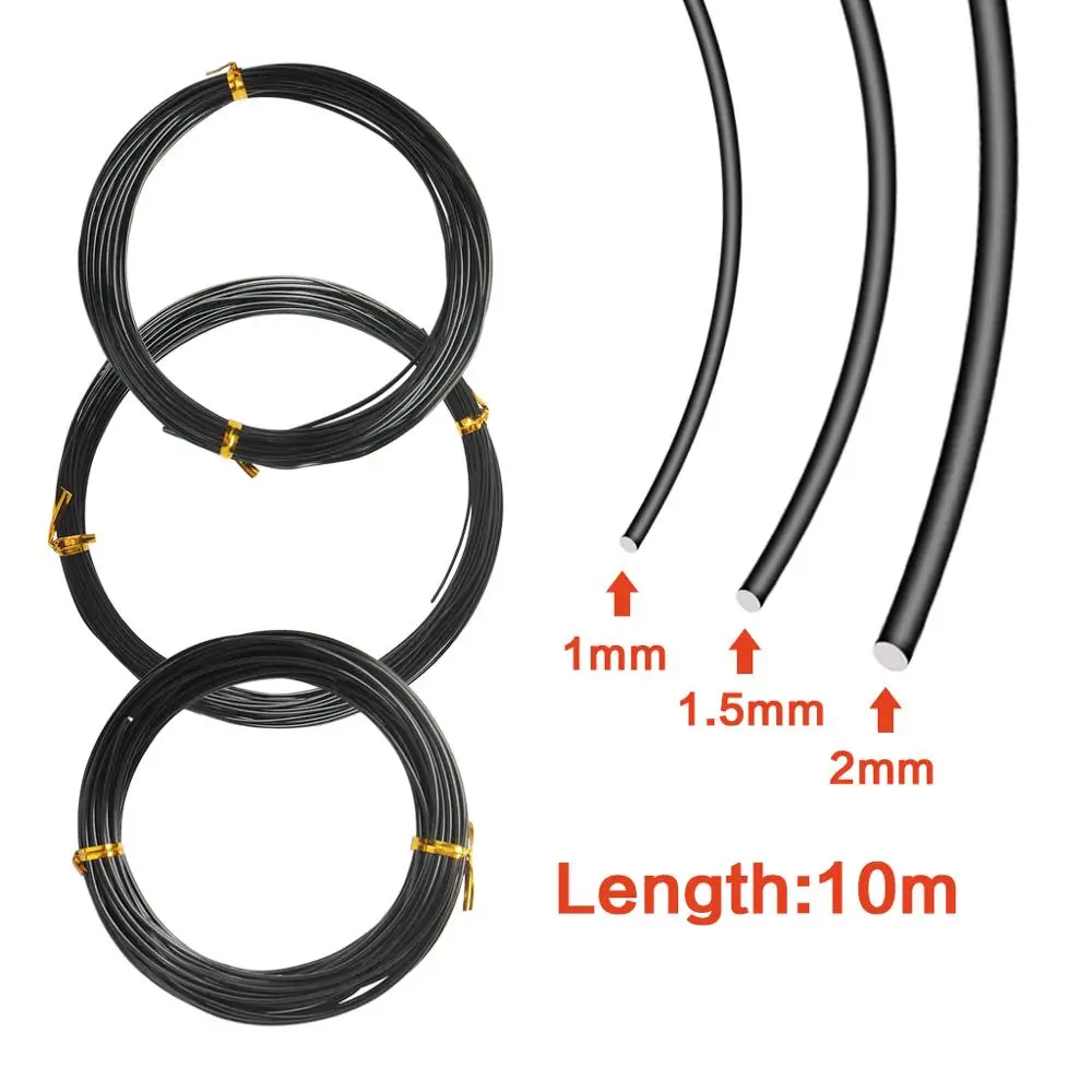 3 роллы анодированный алюминиевый сплав черный провод для бонсай Ремесло Сад 1 0