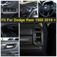 dashboard upper air conditioning ac vent outlet steering wheel cover trim carbon fiber for dodge ram 1500 2019 2021 interior