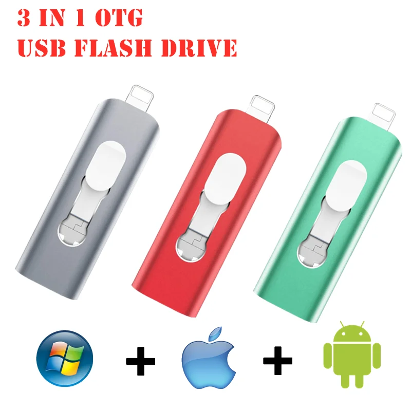 

OTG USB Flash Drive For iPhone 12/11/6/6s/6Plus/7/7Plus/8/X Usb/Otg/Lightning PenDrive For iOS External Storage Devices 32GB 64G