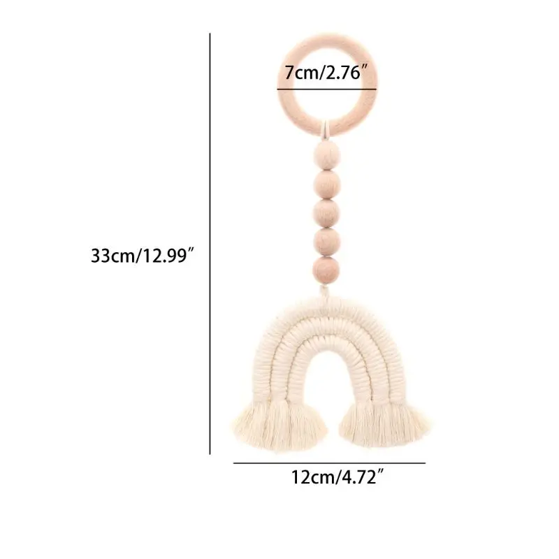 

Baby Wooden Teether Natural Wood Rattle Chewable Play Gym Stroller Toy Nursing Pendant Charms Teething Toys