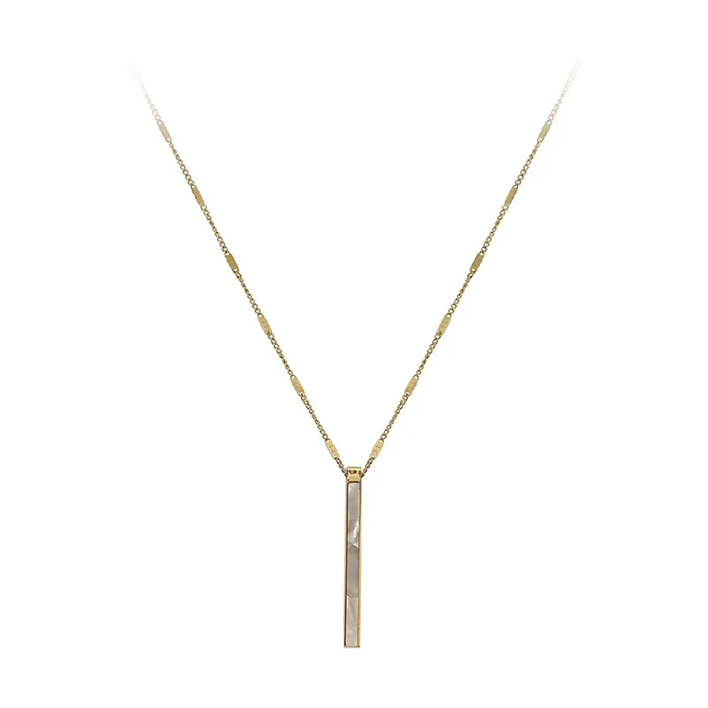 

MOFLO новый изысканный Титановый стальной корпус ожерелье-чокер 18K позолоченный стержень кулон ожерелье для девочек