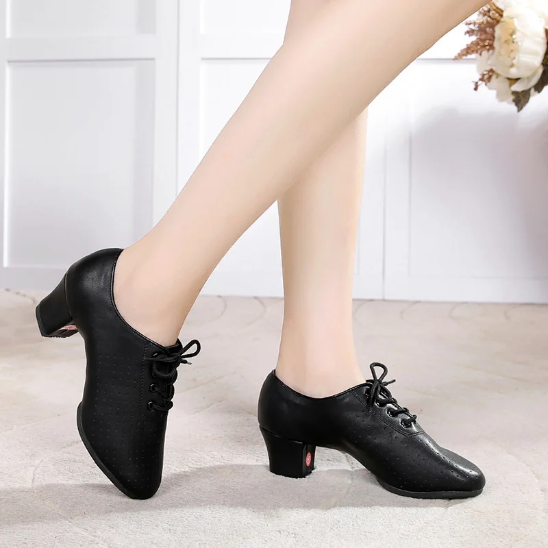 Женские бальные кроссовки дышащие кожаные для латиноамериканских танцев сальса