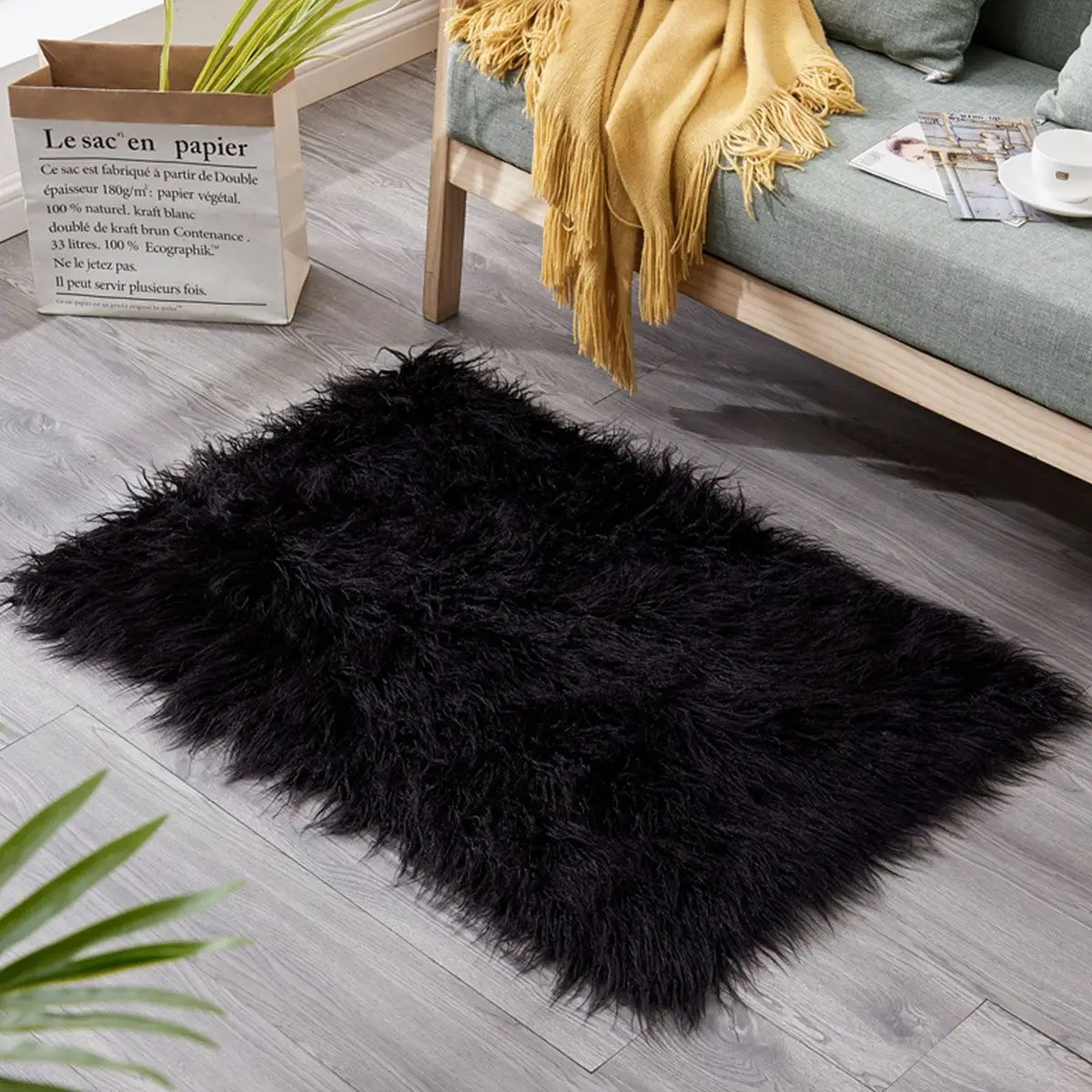 

Plush Floor Carpet Bedroom Mat Gradient Color Anti-slip Fluffy Area Rug Living Room Carpet Hallway Mat Home Decoration