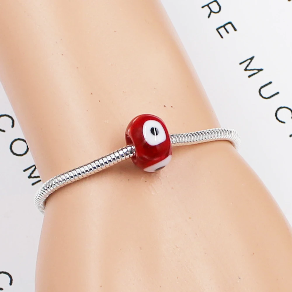 Глазурь стекло Турецкий Дурной глаз бисера Амулеты Браслет с подвесками