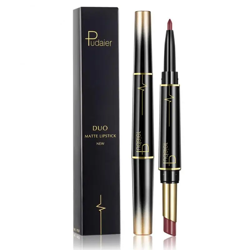 Пудейер 2 в 1 16 цветов матовая губная помада подводка для губ ручка водостойкие