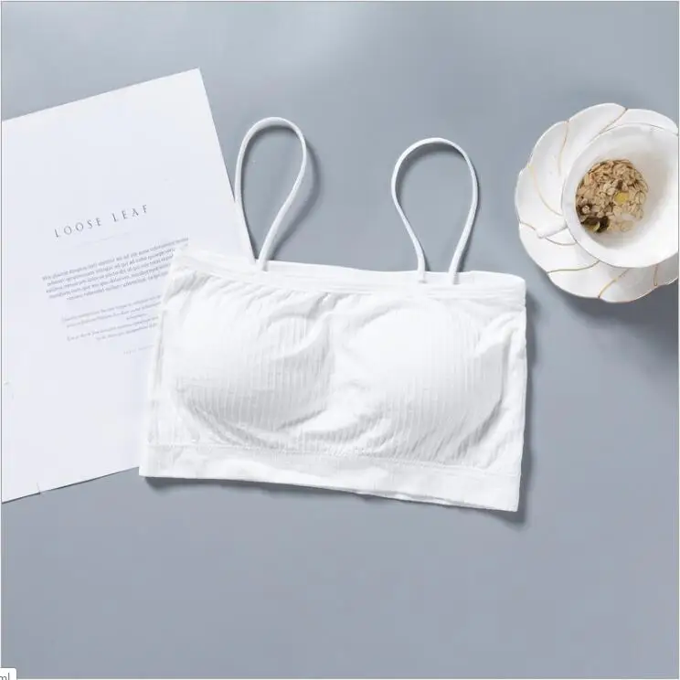 

2020 New Cotton Bralette Striped Padded Bras Sexy Bralette Ultrathin Ladies Underwear Women Lingerie Sexy Crop Top Femme Tanks