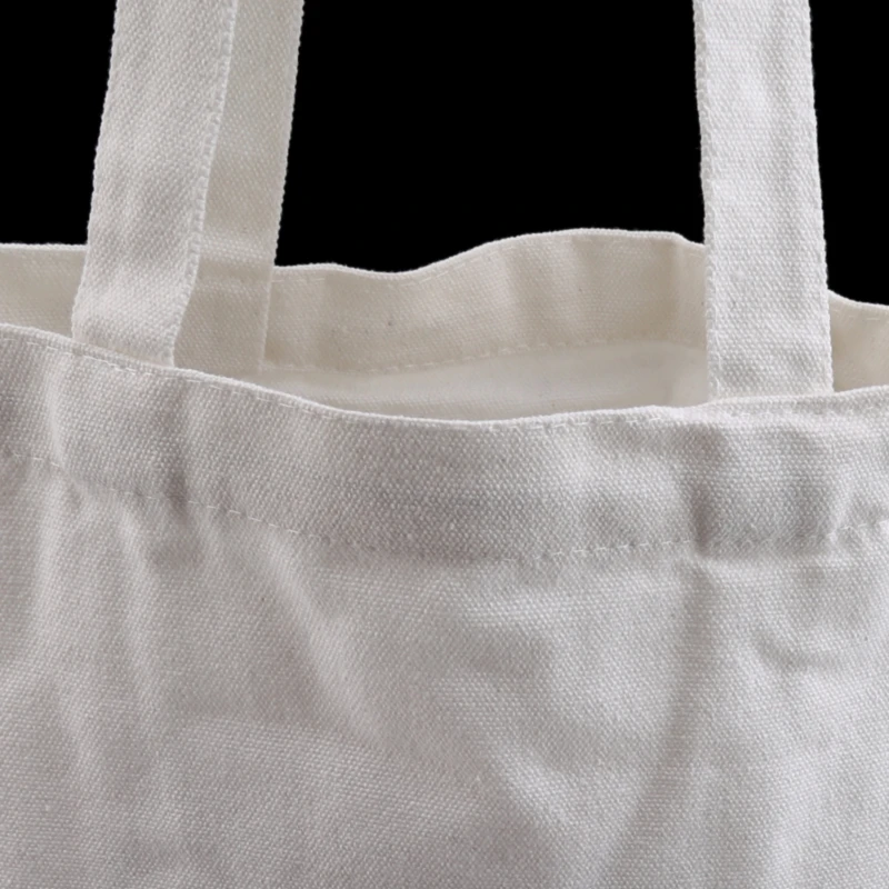 

Canvas Fabric Shopping Handbag Eco Reusable Supermarket Tote Portable Carrier Bag Large Capacity Grocery Storage Shoulder Bag