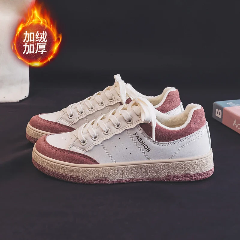 

Мягкая маленькая белая обувь женская зимняя теплая модная обувь для досуга Модная студенческая спортивная обувь K3501