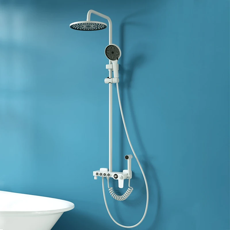 

Bathroom Wall Shower Set Hot Cold Shower System Constant Temperature Smart Digital with Bathtub Faucet SPA Rainfall Grifo