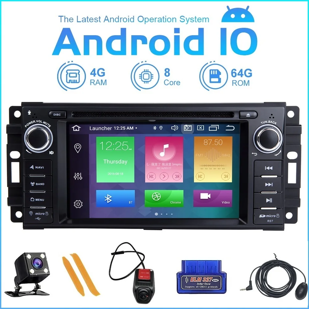ZLTOOPAI Android 10.0 per Dodge Ram Challenger Jeep Wrangler JK Car Multimedia Player navigazione GPS autoradio unità principale Stereo