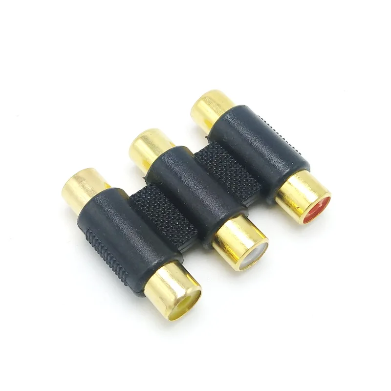 3 цвета золотое покрытие RCA Женский удлинитель Разъем для VCD DVD HDTV|rca cable connector|rca female
