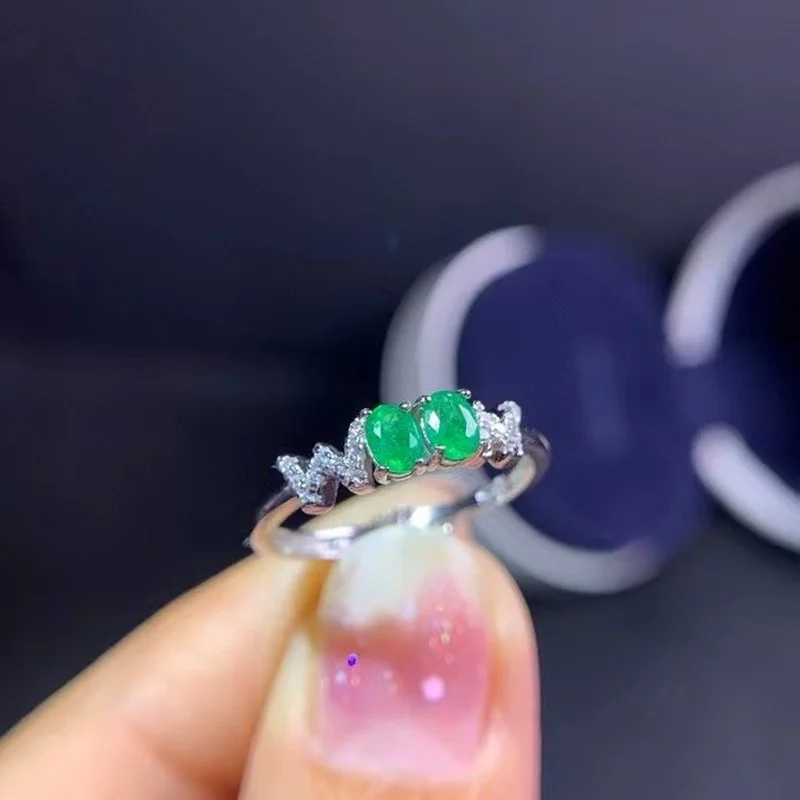 

Shop Promotion Specials, Natural Emerald Ring, Clearance, 925 Silver, Size Can Be Customized