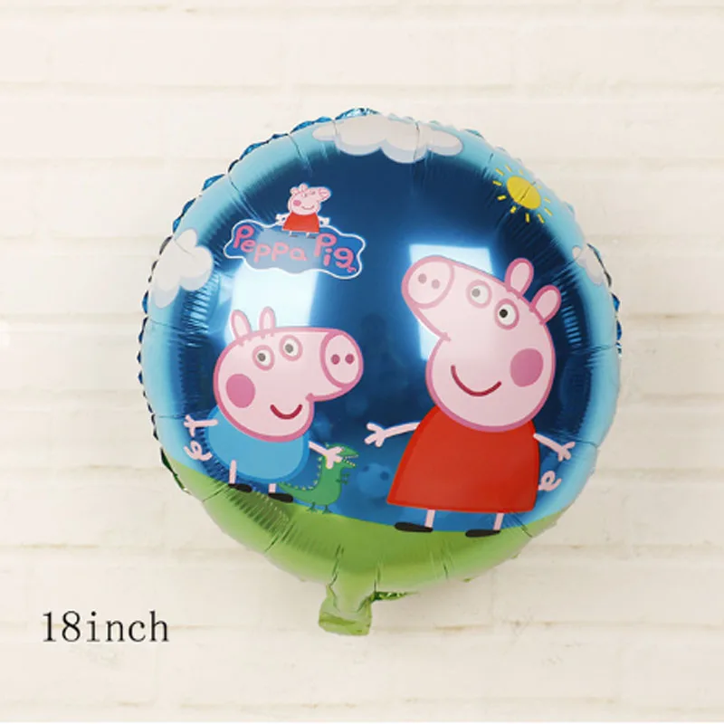 1 шт. 18 дюймов Peppa фигурка свиньи воздушный шар Peppa Джордж фольгированные шары детский душ С Днем Рождения Вечеринка комната Dcorations детские игрушки подарок - Цвет: 1pcs