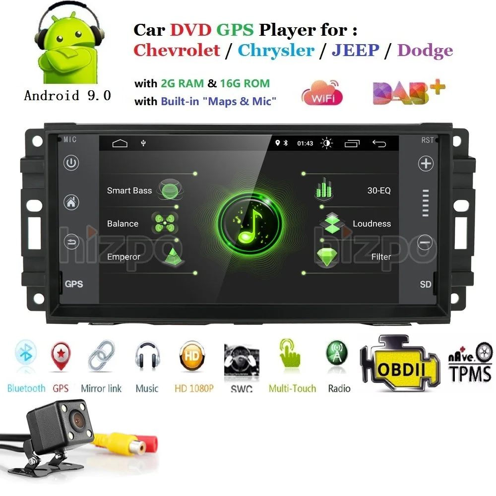 Автомобильный монитор Android 9,0 gps плеер для Dodge caliber(2009-2011) Dodge Journey(2009-2011) Chrysler Sebring(2007-2010) Chrysler