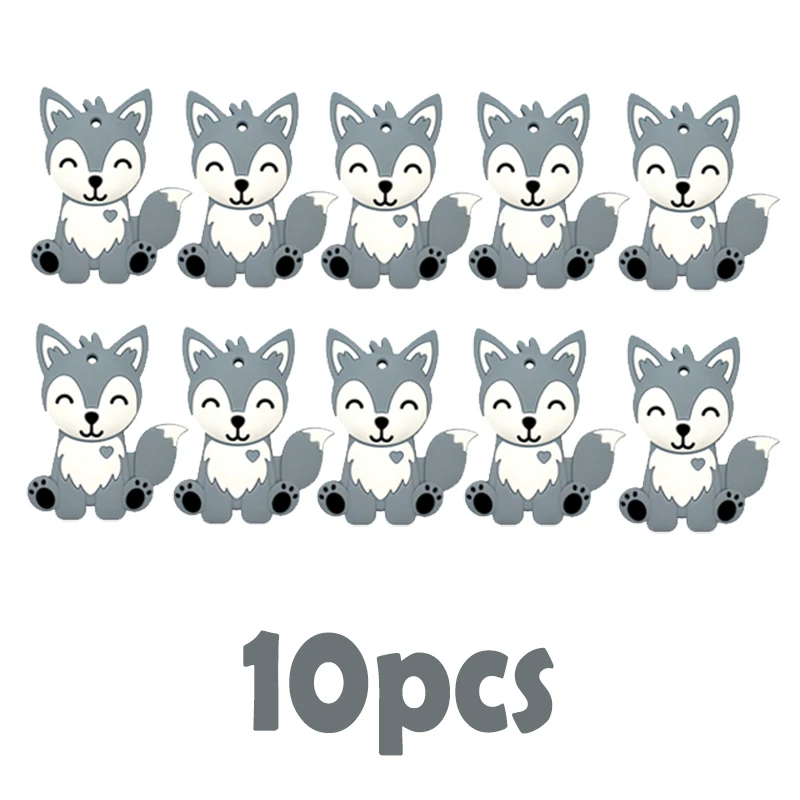 

10pcs/lot Wholesale Animals Silicone Baby Teether Cartoon BPA Free Rodents Teething DIY Stroller Accessories Gifts for Baby
