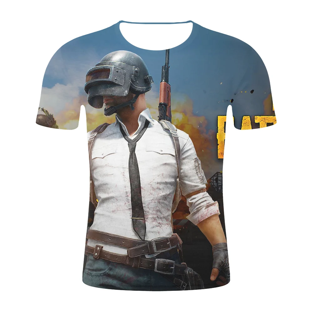 2019 Модная Повседневная 3D Футболка мужская Harajuku PUBG футболка s Game Летняя новая