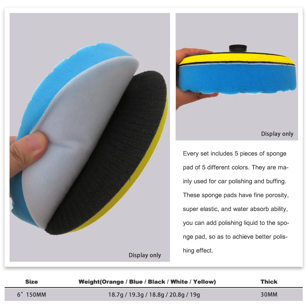 5 шт. набор аксессуаров для полировки автомобиля 6 дюймов |