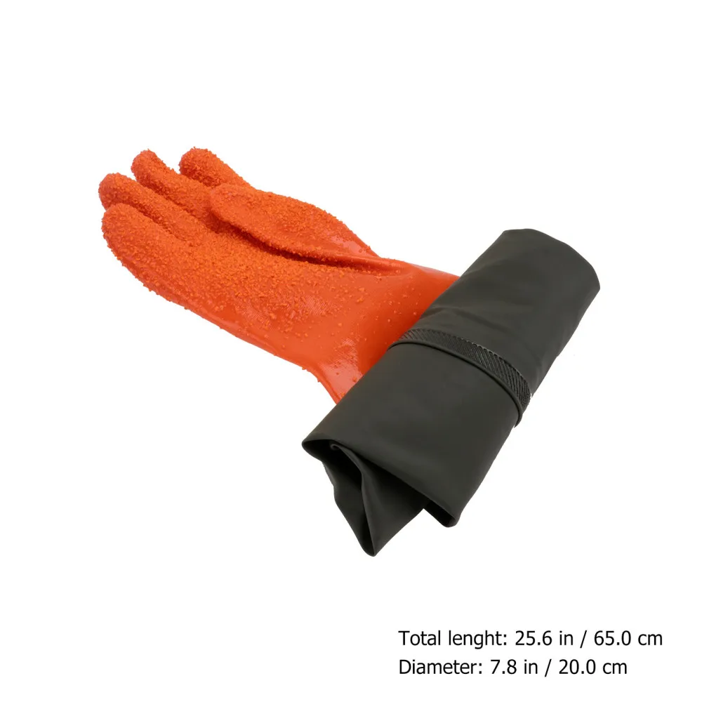 

1Pair Outdoor Fish Catching Practical Rubber Working Black Orange