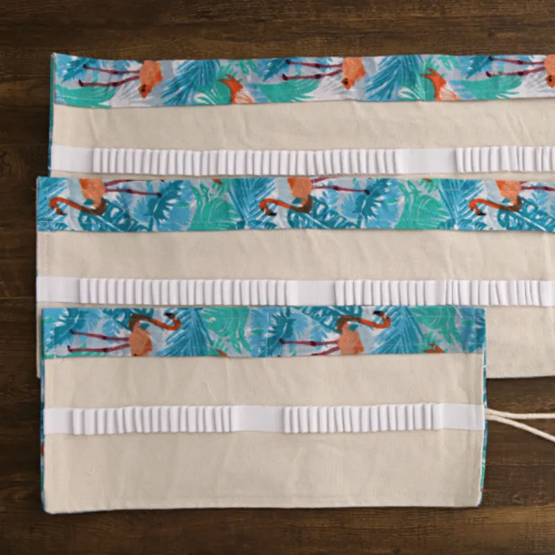 Тканевый чехол для карандашей с фламинго 36 отверстий милый большой пенал ручек и