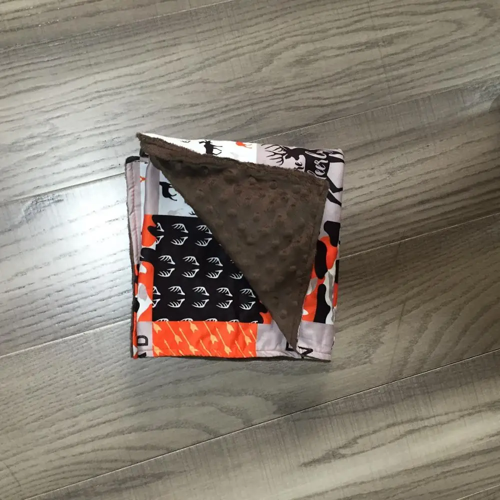 orange deer Детское одеяло с нашивкой Минки, вязанное, подарок для душа, детское Хлопковое одеяло, детское супер-мягкое одеяло, покрывало для сидения автомобиля - Цвет: orange deer