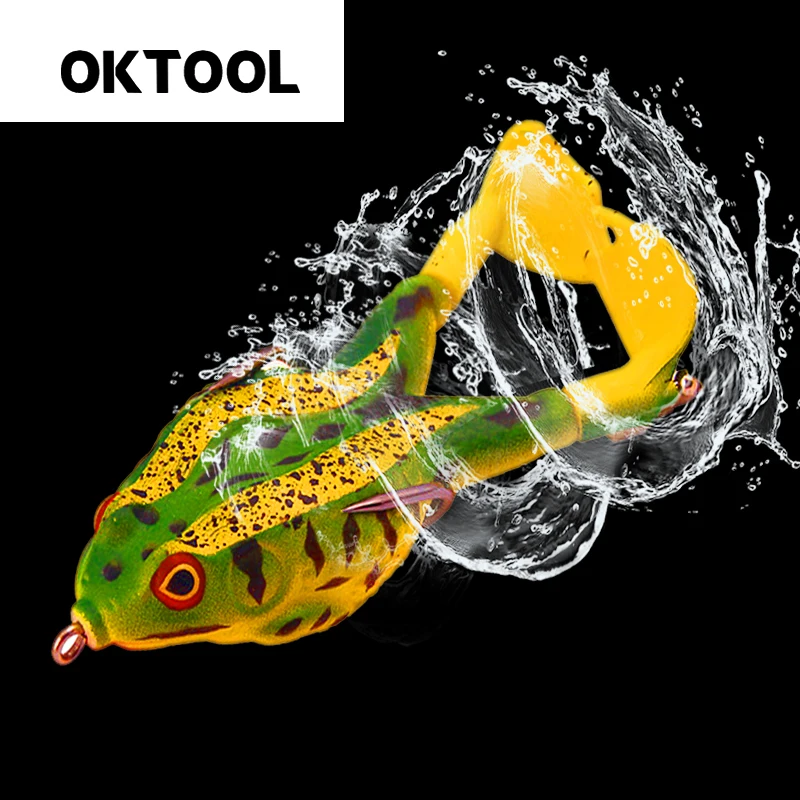 

OKTOOL Double Propeller Thunder Frog Soft Baits Shad Lure Jigging Fishing Lure Bait Prop Topwater Silicone Artificial Wobblers