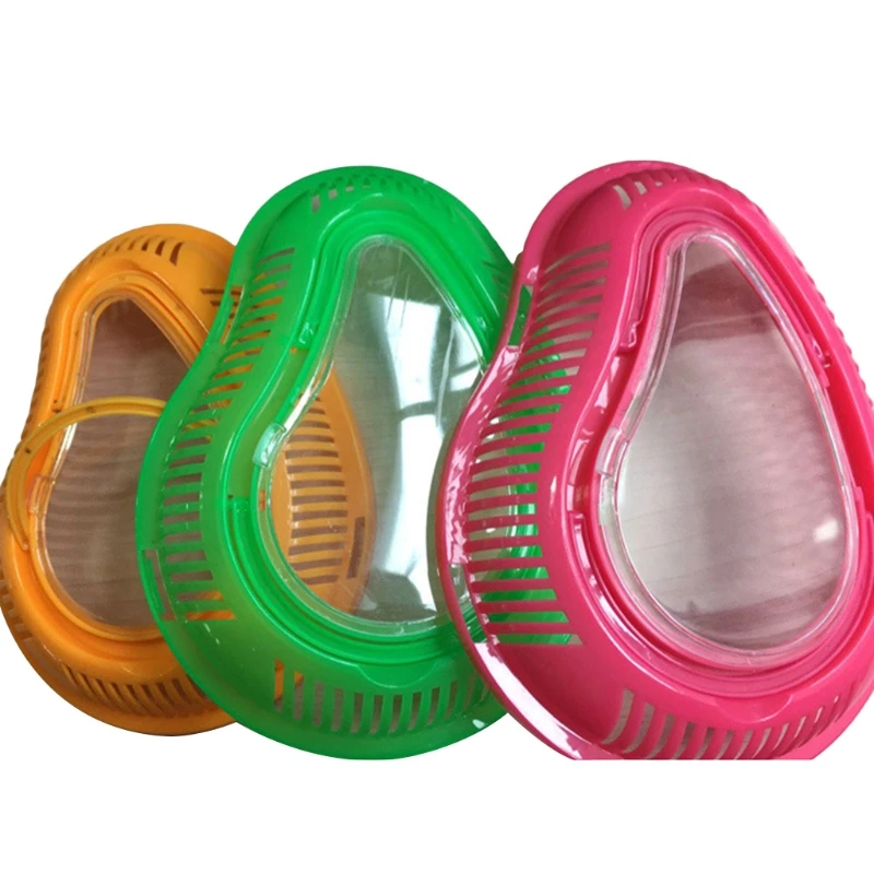 

Portable Small Turtle Container Reptile Cage Carrier with Removable Cover Basking Island Breathable Reptiles Cage