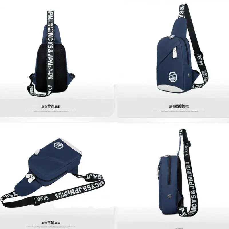 2020 Brand new Men Chest Bag Waterproof Anti Theft Male Shoulder Sling Pack Nylon USB Charging Sport Crossbody Handbag | Багаж и сумки