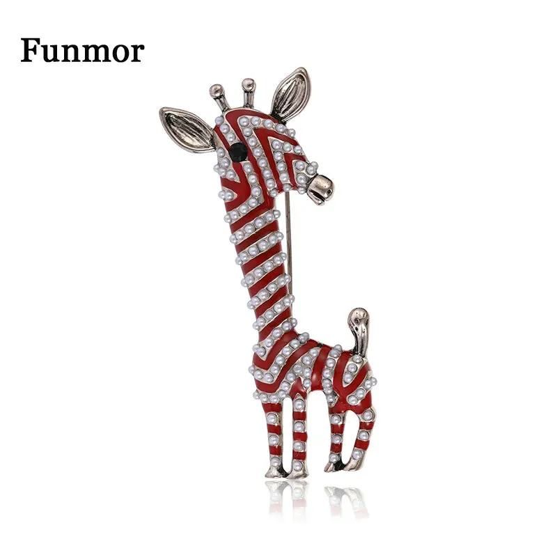Funmor яркая полоса брошь с жирафом искусственные маленькие бусины для женщин
