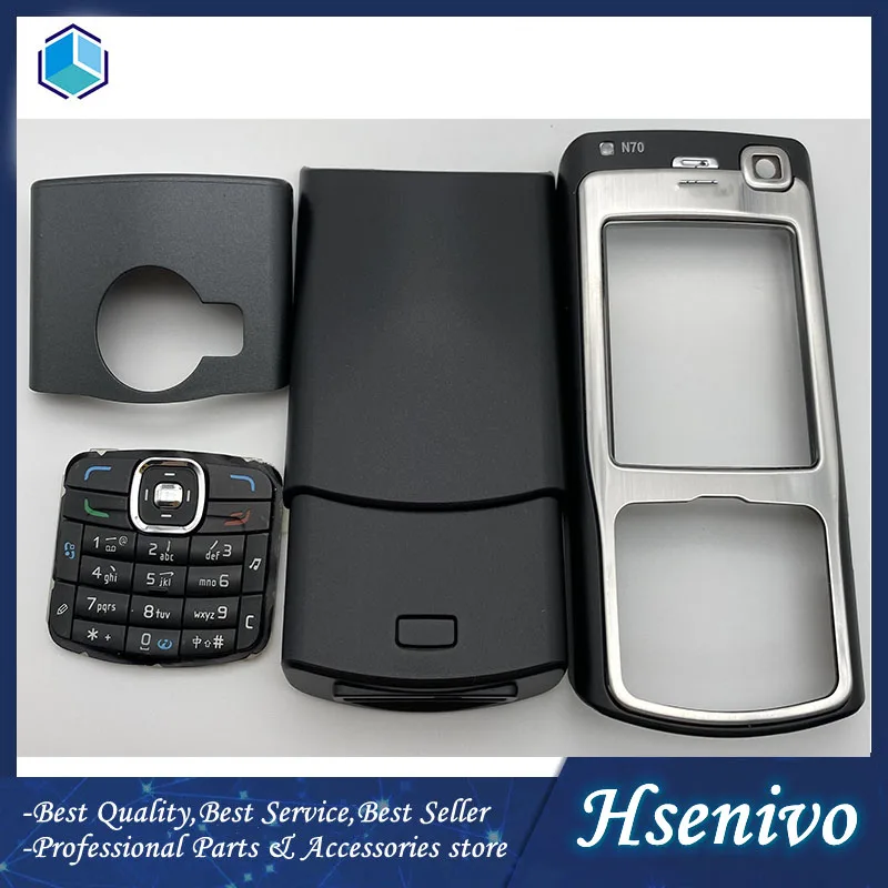 Корпус Hsenivo для Nokia N70 черная рамка чехол аккумулятора с английской русской