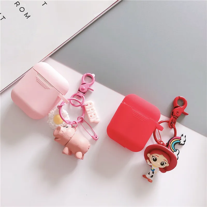 Милый силиконовый наушник чехол для AirPods История игрушек мультфильма брелок защитный противоударный чехол для Apple AirPods 2 аксессуары