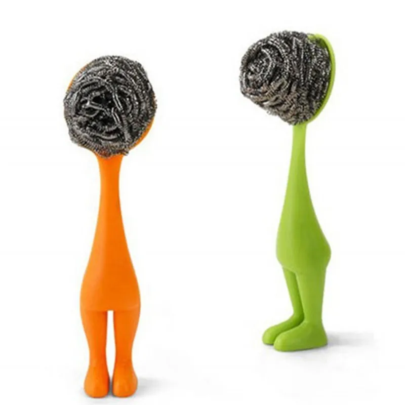 1 шт. пластиковый поддон для чистки горшков проволочный шар ручка мочалки