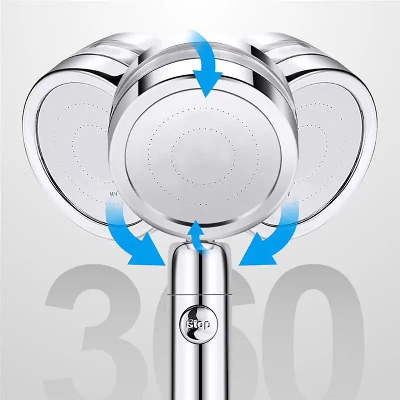 

Bathroom Accessories Shower Head 360Degrees Rotating Double Sided Turbocharged High Pressure Shower Bath Head With On/Off Button