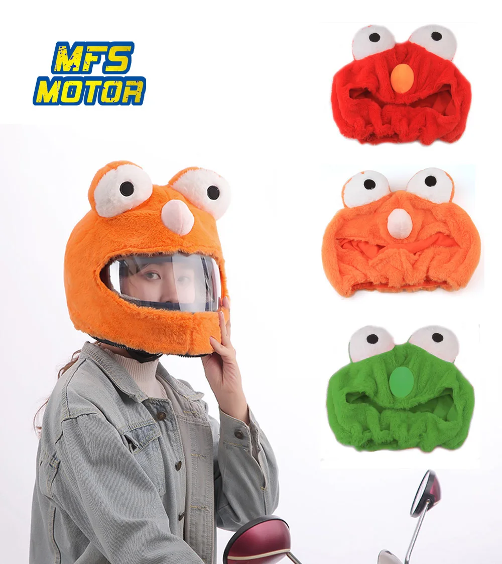 Забавный чехол для шлема унисекс с пушистой головкой лягушки животными маска