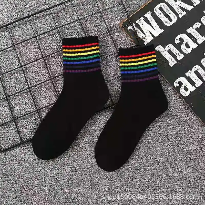 2019 г. лидер продаж модные носки для девочек в Стиле Радуги Harajuku хлопковые